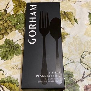 - Gorham Nouveau 18/8 Stainless Steel 5 Piece Place Setting (one setting)